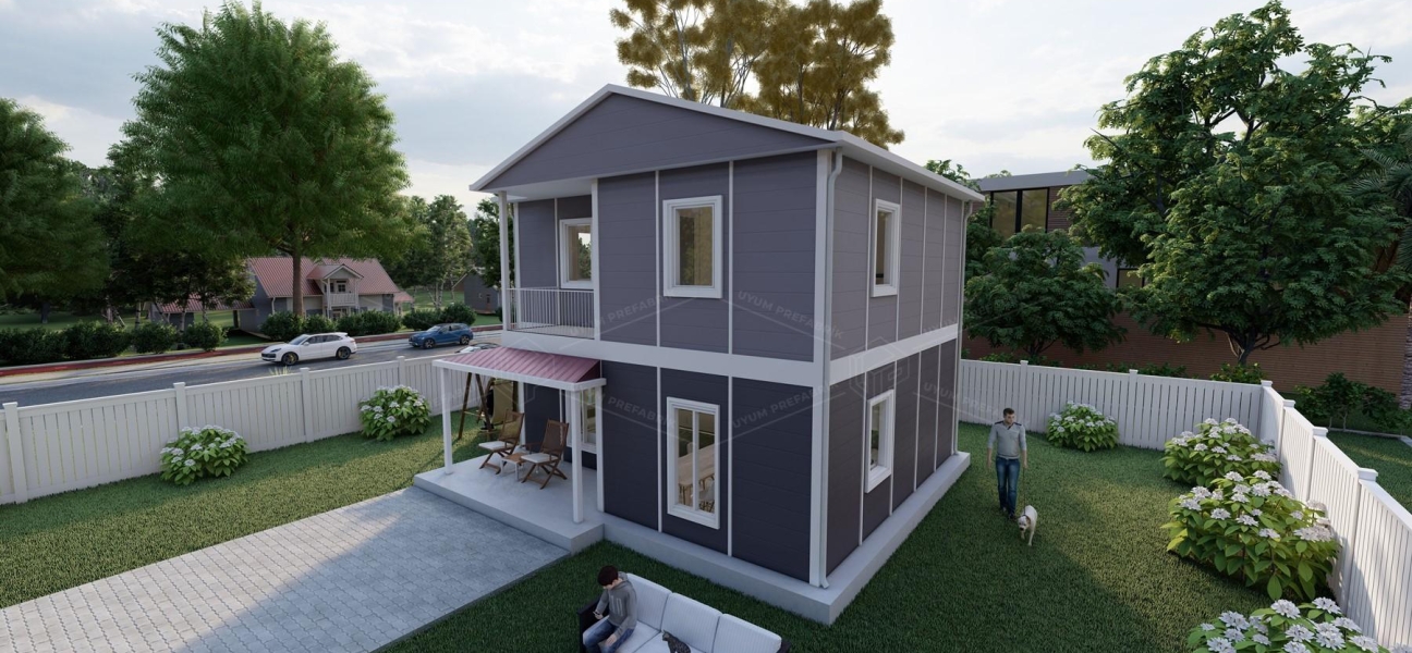 100m² Aspendos Two-Storey Prefabricated House