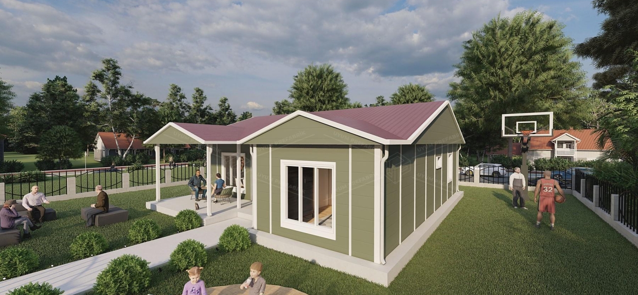 100m² Tek Katlı Prefabrik Ev 