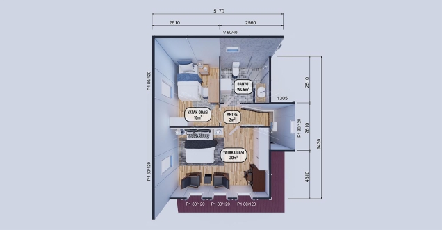 101m² Serindere Two-Storey Prefabricated House