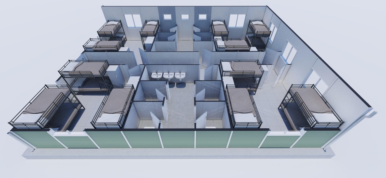 102m² Prefabrik Yatakhane Binası