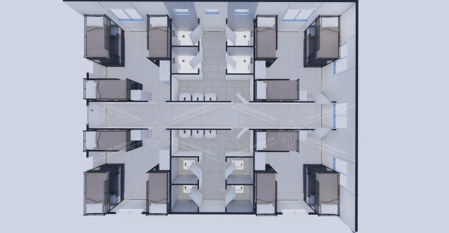 102m² Prefabrik Yatakhane Binası