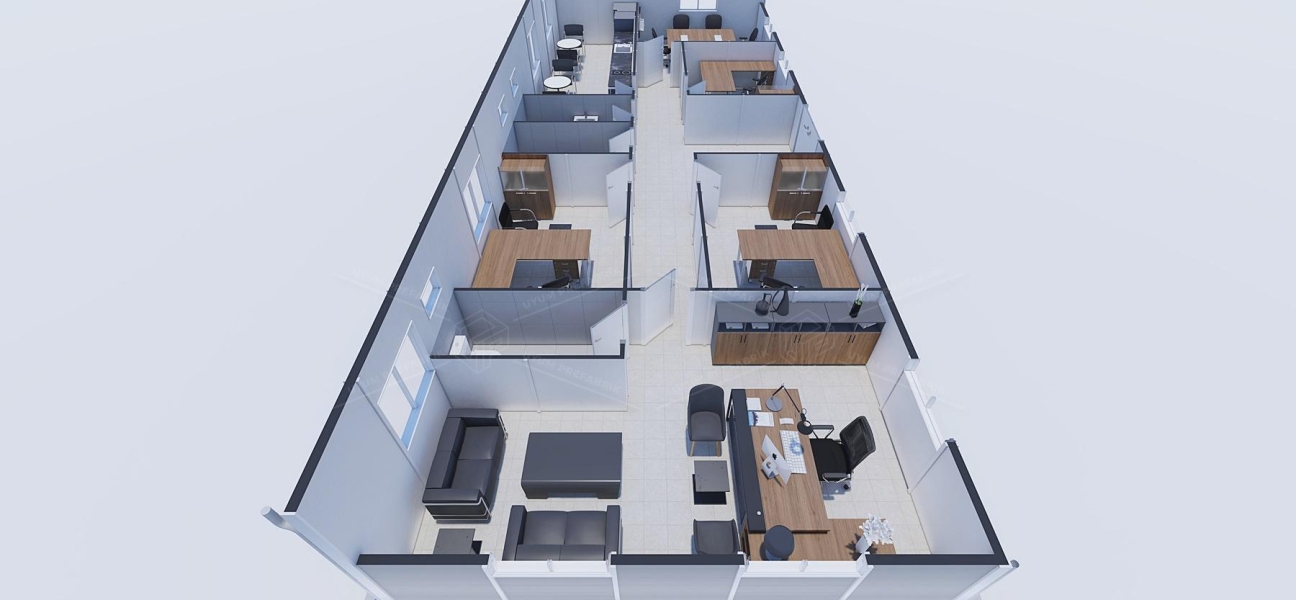 106m² Prefabrik Ofis Binası