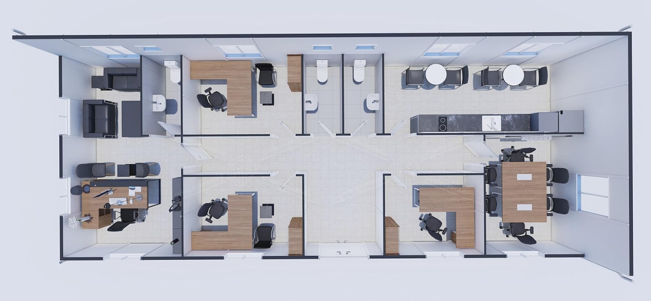 106m² Prefabrik Ofis Binası