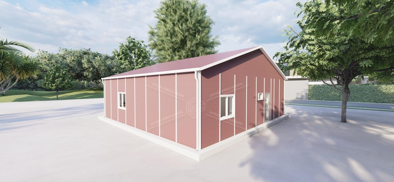 110m² Tek Katlı Prefabrik Banka Binası 