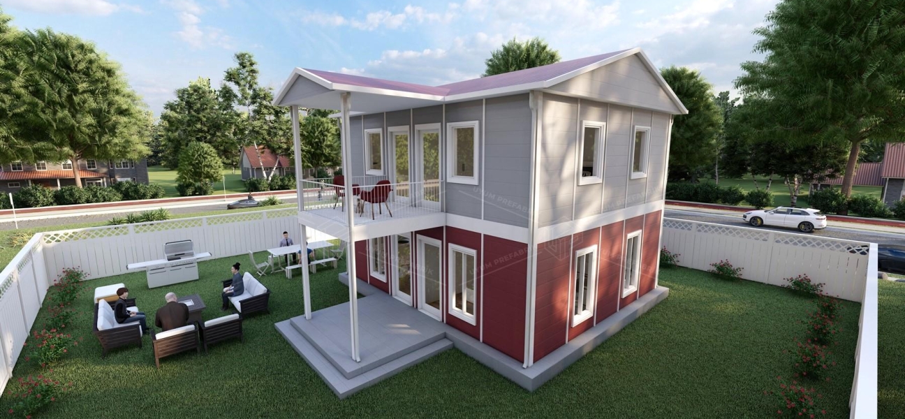 114m² Seka İki Katlı Prefabrik Ev