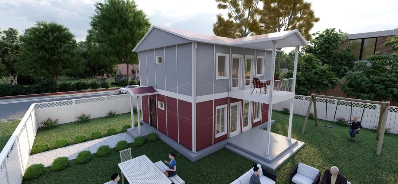 114m² Seka Two-Storey Prefabricated House