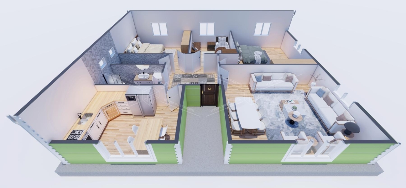 115m² Aksu Single-Story Steel Building