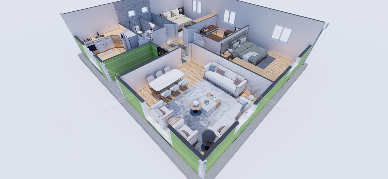 115m² Aksu Single-Story Steel Building