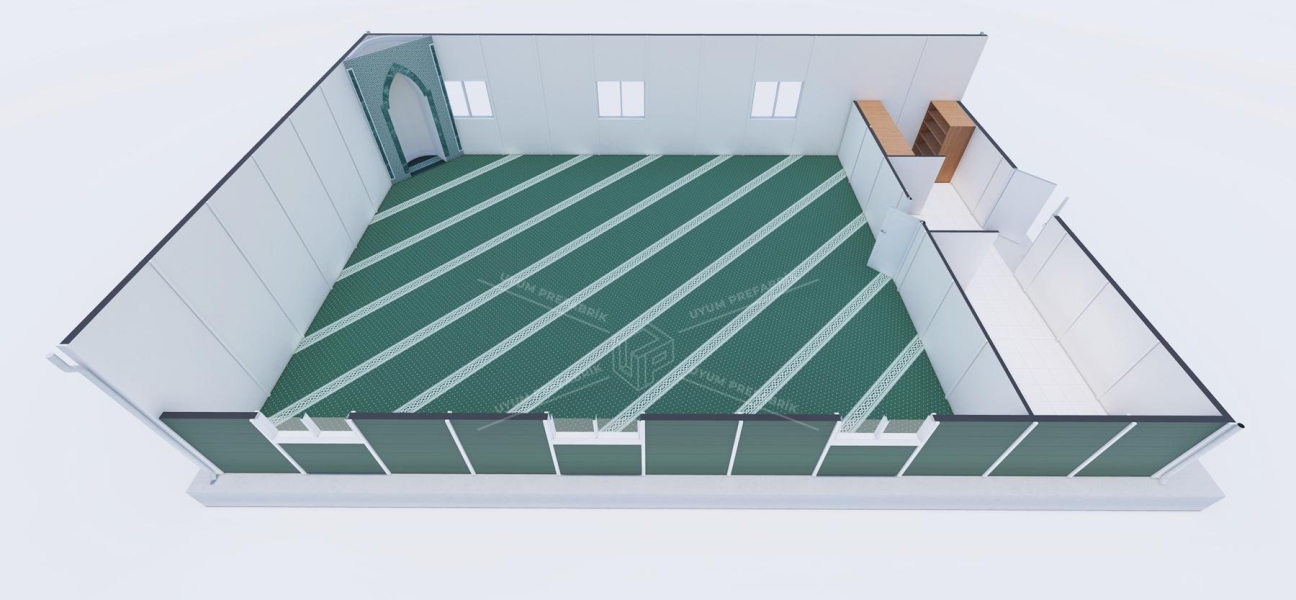 125m² Single-Storey Prefabricated Mosque Building