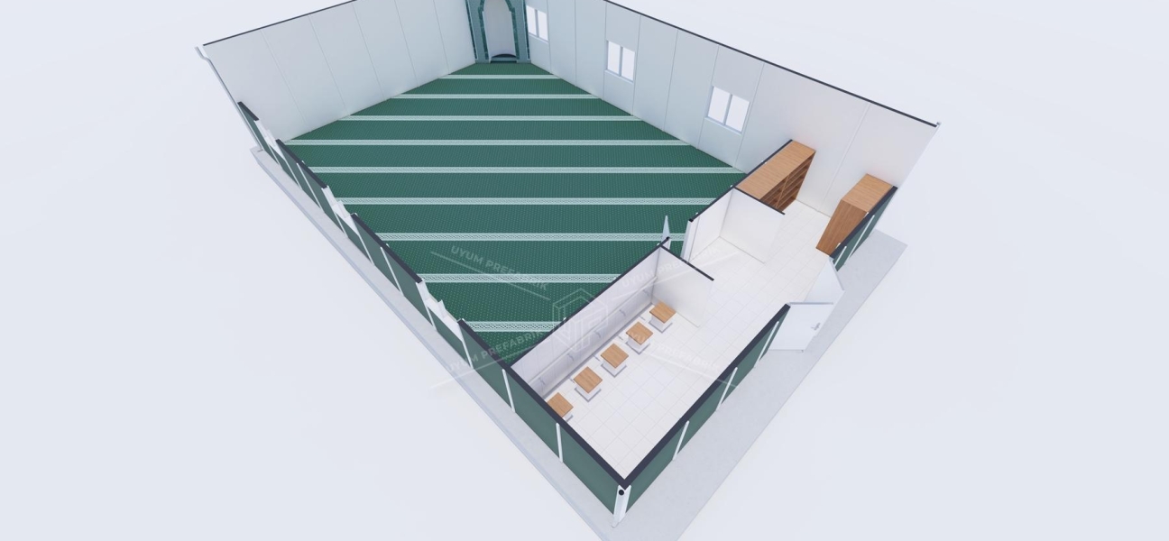 125m² Tek Katlı Prefabrik Mescit Binası 