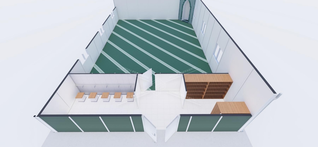 125m² Tek Katlı Prefabrik Mescit Binası 