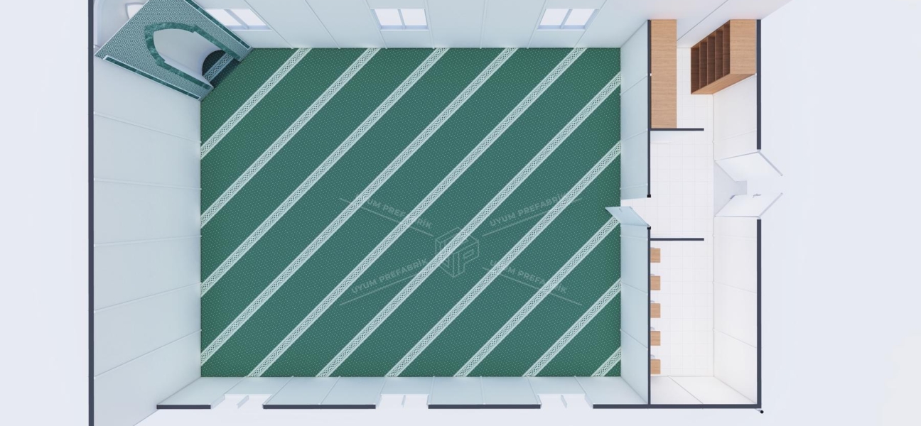 125m² Tek Katlı Prefabrik Mescit Binası 