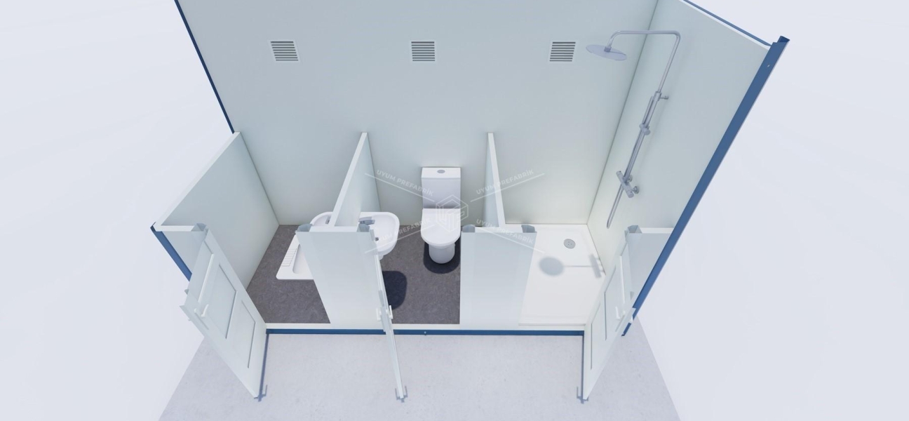 130x340 Panel Kabin WC-Duş 