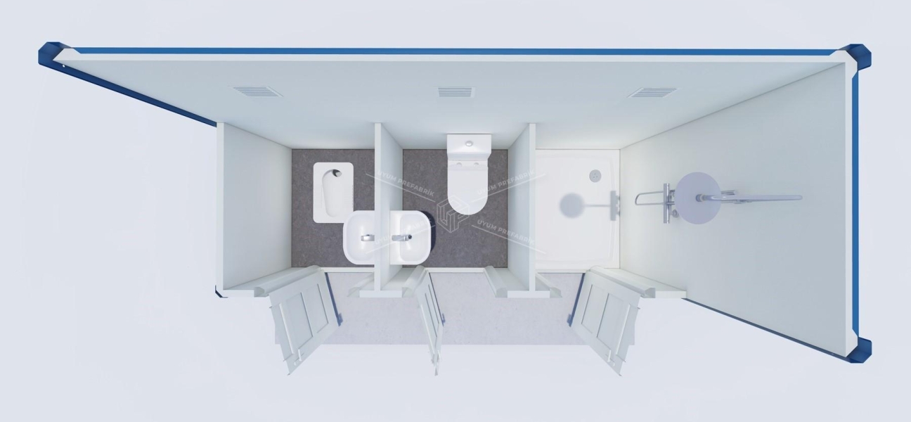 130x340 Panel Kabin WC-Duş 