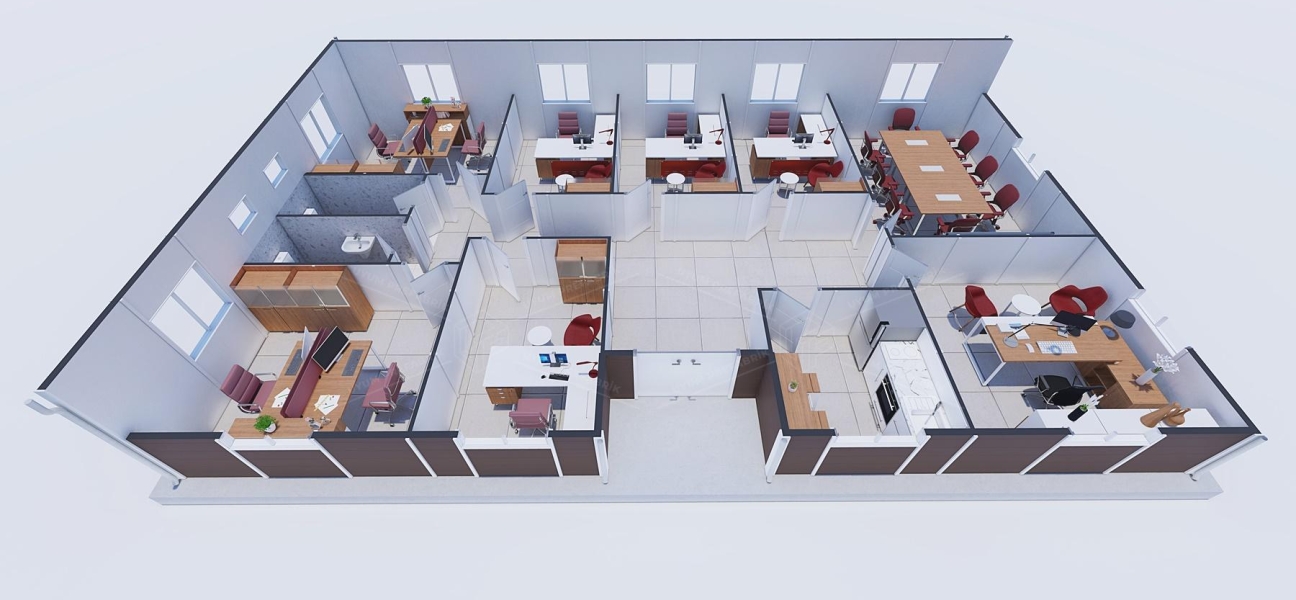 136m² Prefabrik Ofis Binası