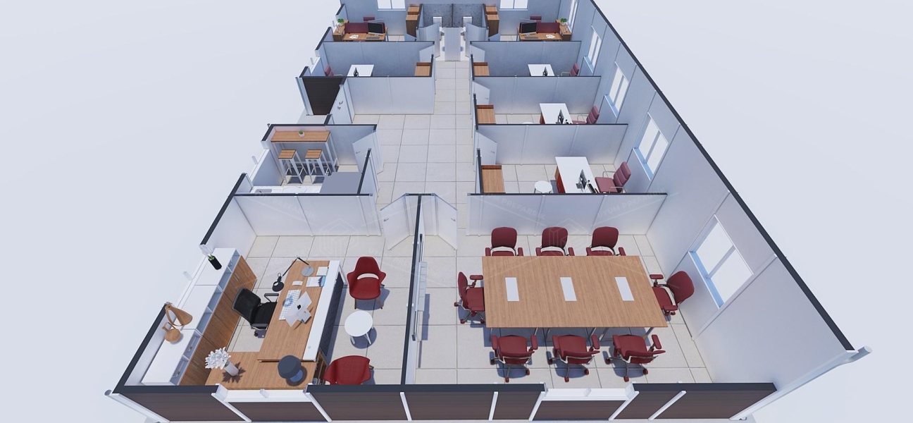 136m² Prefabrik Ofis Binası