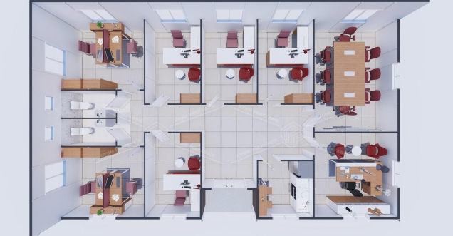 136m² Prefabrik Ofis Binası