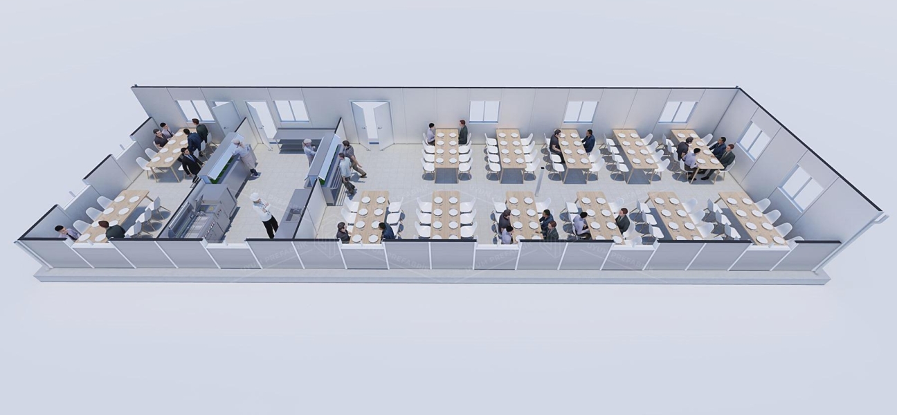 147m² Prefabrik Yemekhane Binası
