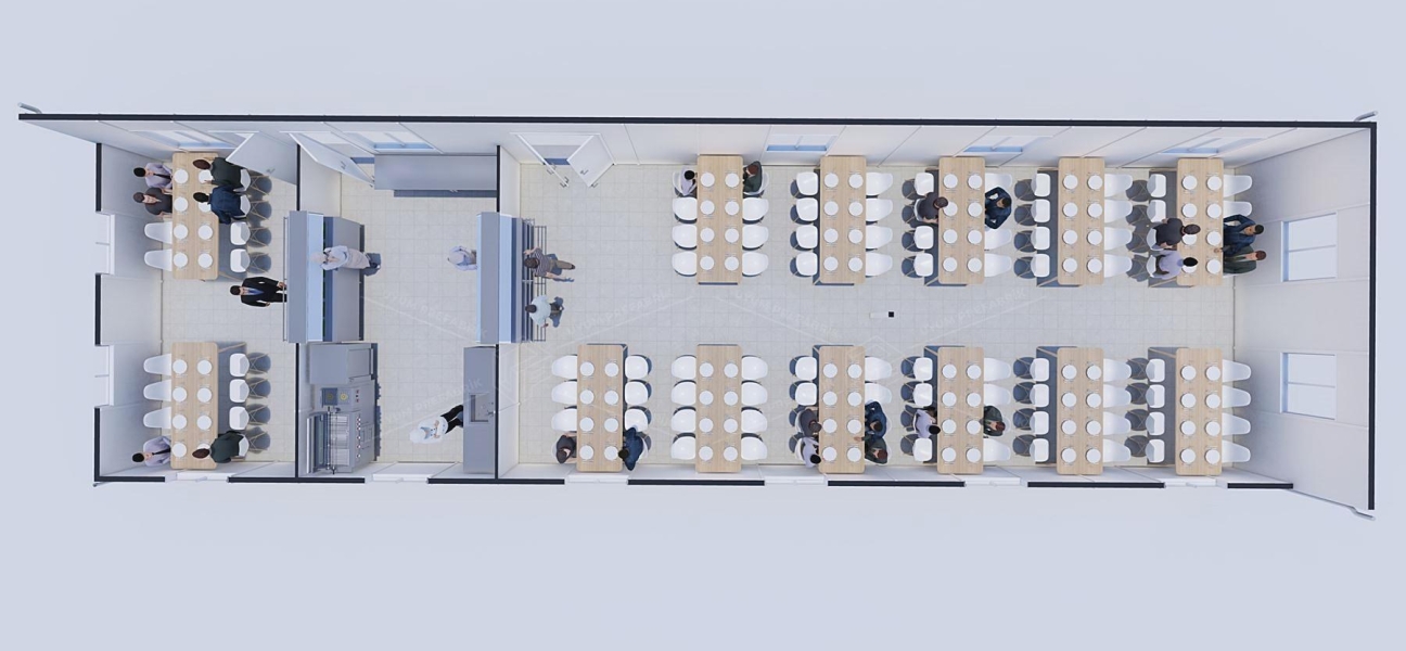 147m² Prefabrik Yemekhane Binası