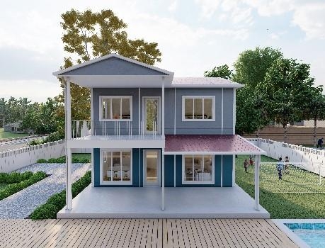 149m² Limni İki Katlı Prefabrik Ev