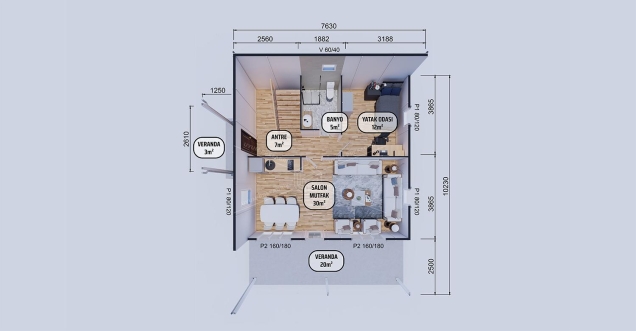 149m² Limni Two-Storey Prefabricated House