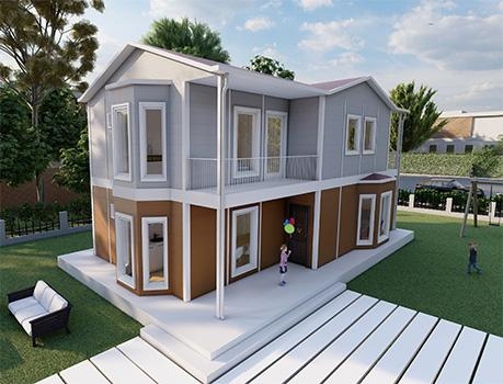 155m² Eğirdir İki Katlı Prefabrik Ev