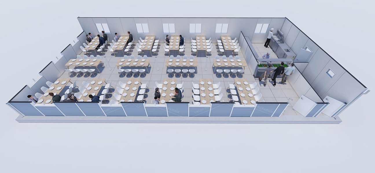 170m² Prefabrik Yemekhane Binası