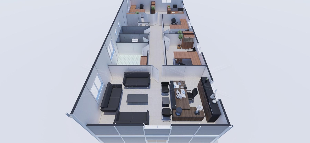 196m² Prefabricated Office Building