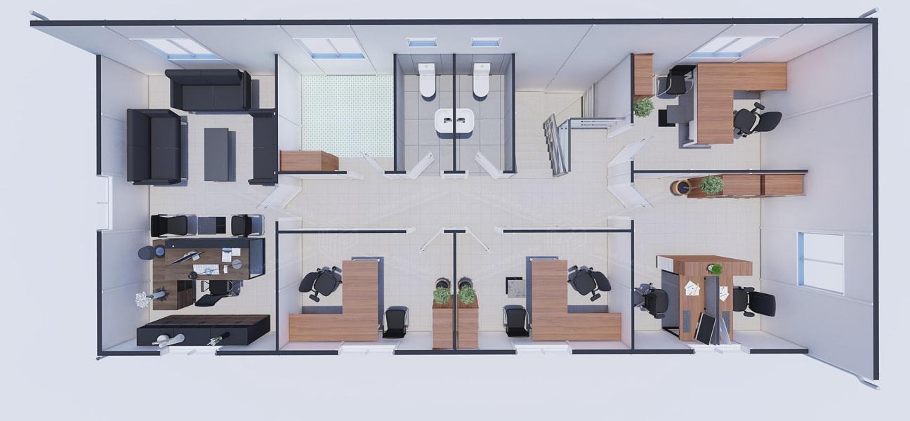 196m² Prefabrik Ofis Binası