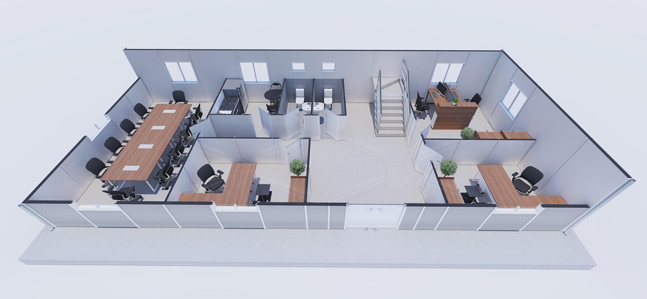 196m² Prefabrik Ofis Binası