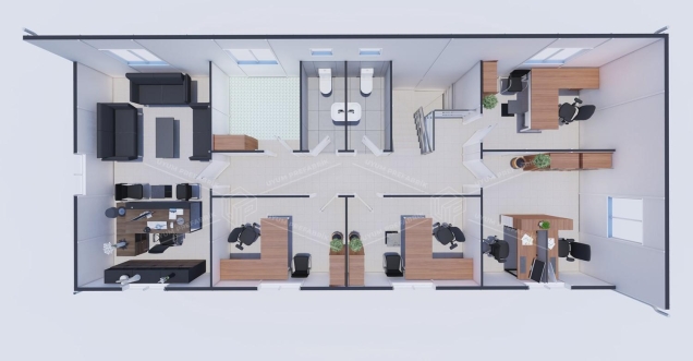 196m² Prefabrik Ofis Binası