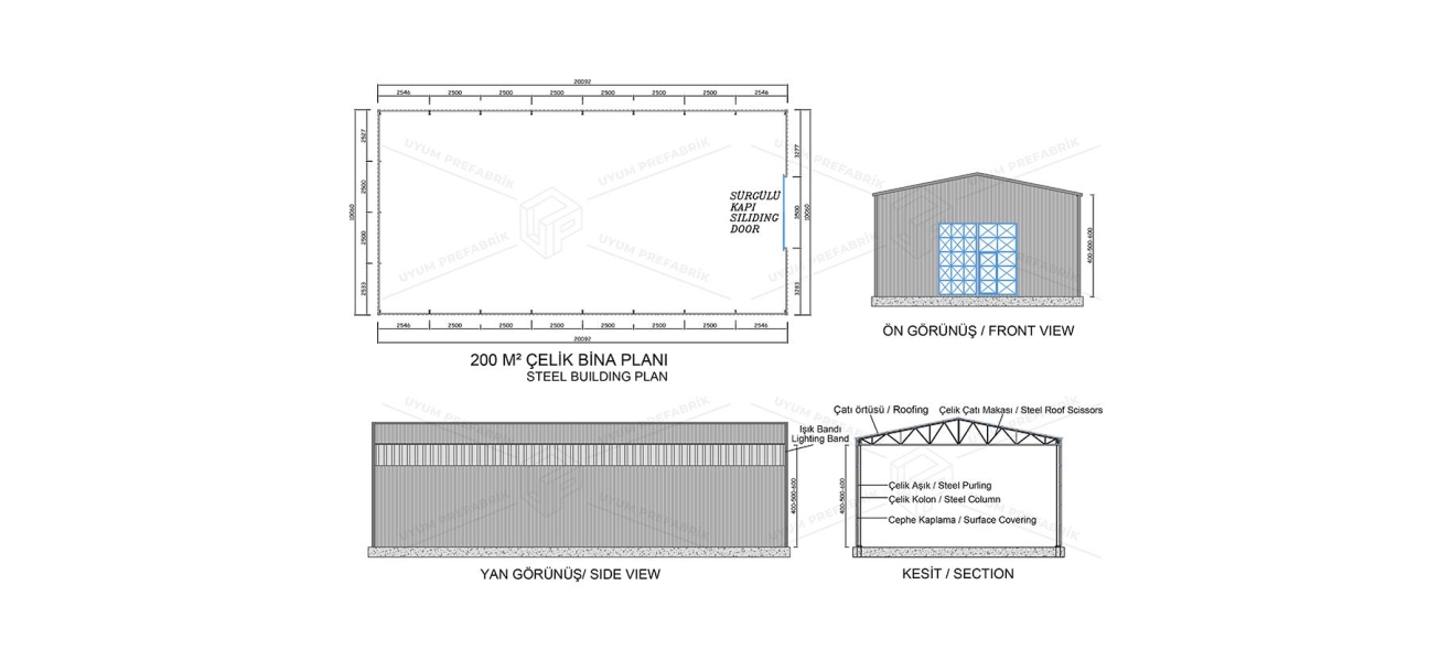 200m² Steel Hangar Building