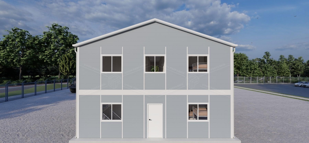 204 m² (102+102) Prefabrik Yatakhane Binası 