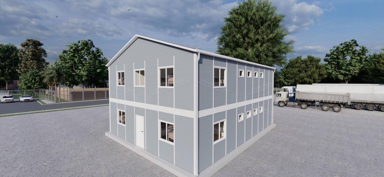 204 m² (102+102) Prefabrik Yatakhane Binası 