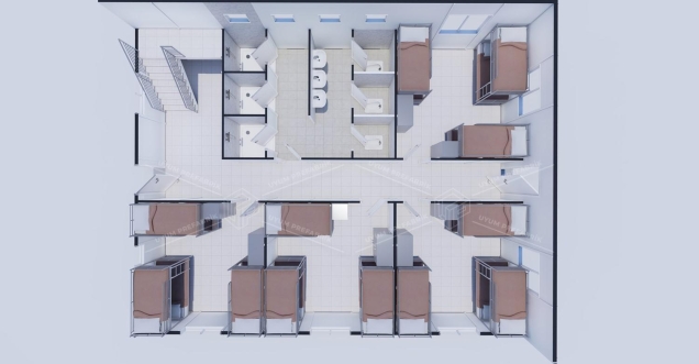 204 m² (102+102) Prefabrik Yatakhane Binası 