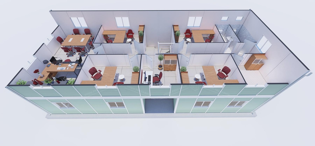 212m² Prefabricated Office Building