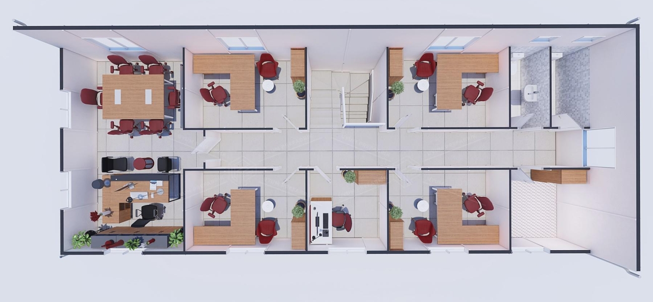 212m² Prefabrik Ofis Binası