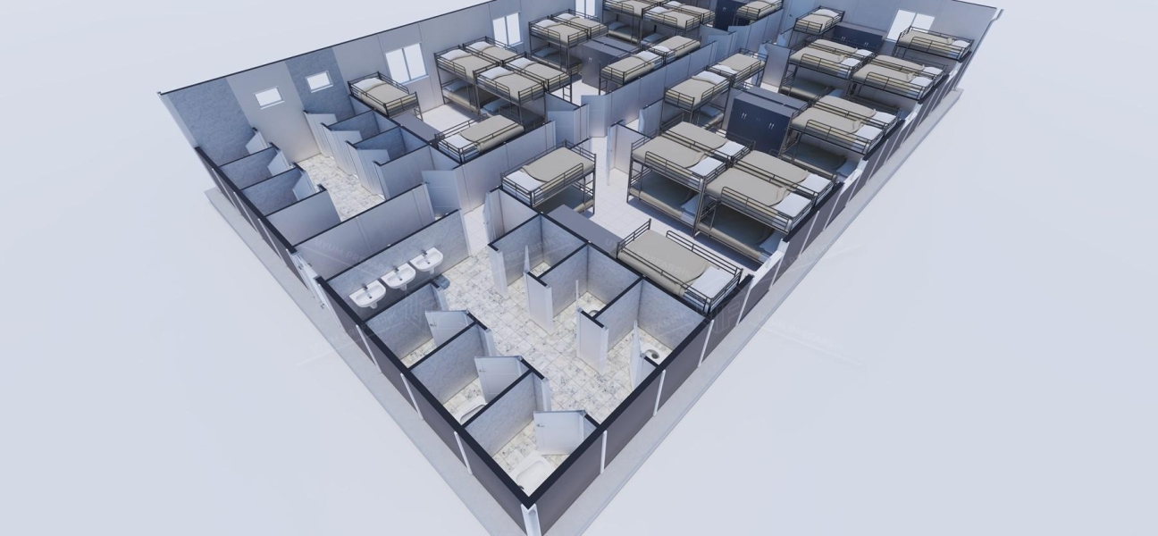 218m² Prefabrik Yatakhane Binası