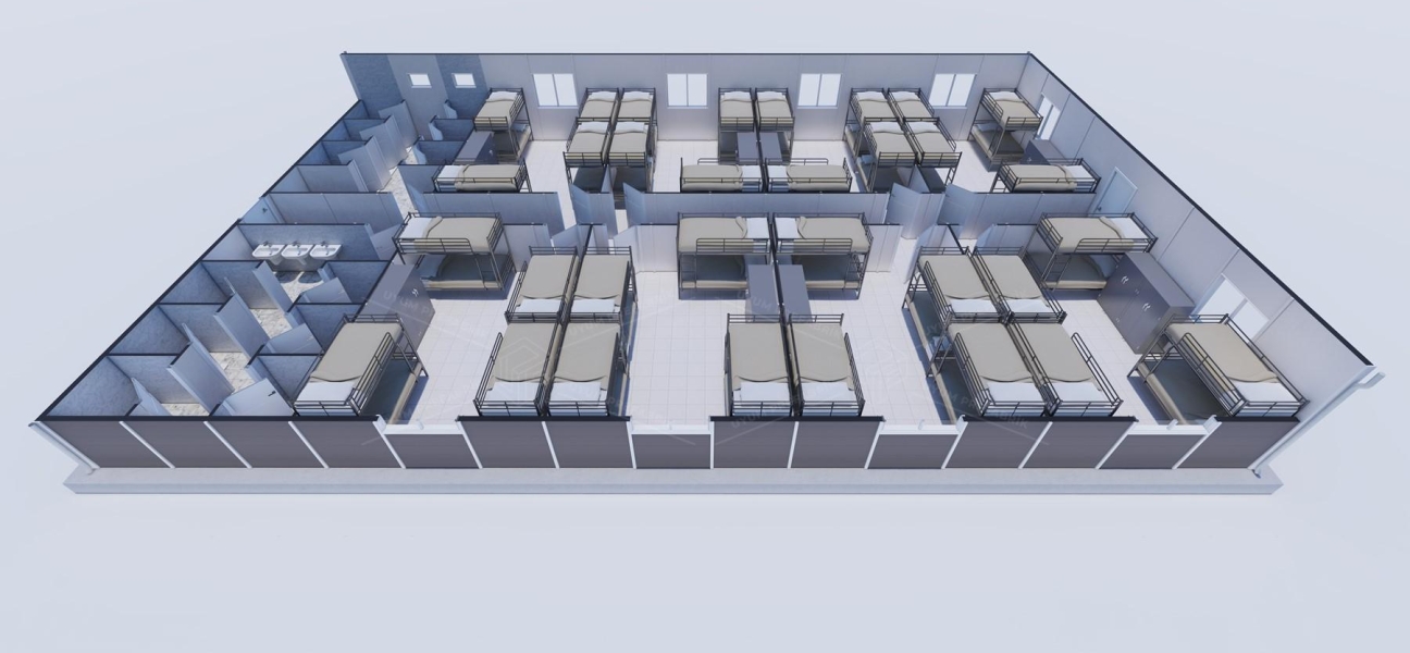 218m² Prefabrik Yatakhane Binası