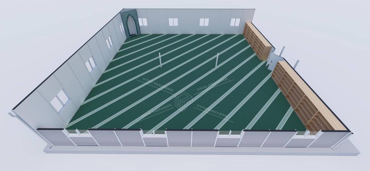 231m² Single-Storey Prefabricated Mosque Building