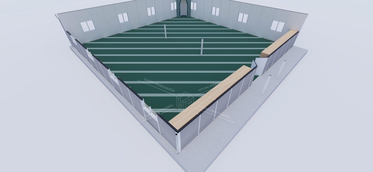 231m² Tek Katlı Prefabrik Mescit Binası 