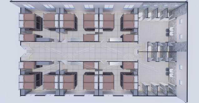 232m² Prefabricated Dormitory Building (WC & Shower)