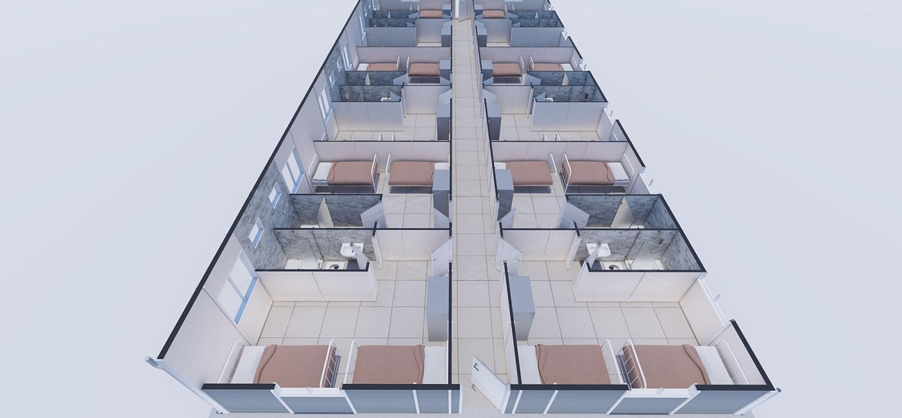 232m² Prefabrik Yatakhane Binası (Wc-Duş Ayrı)