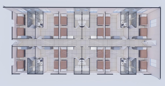 232m² Prefabrik Yatakhane Binası (Wc-Duş Ayrı)