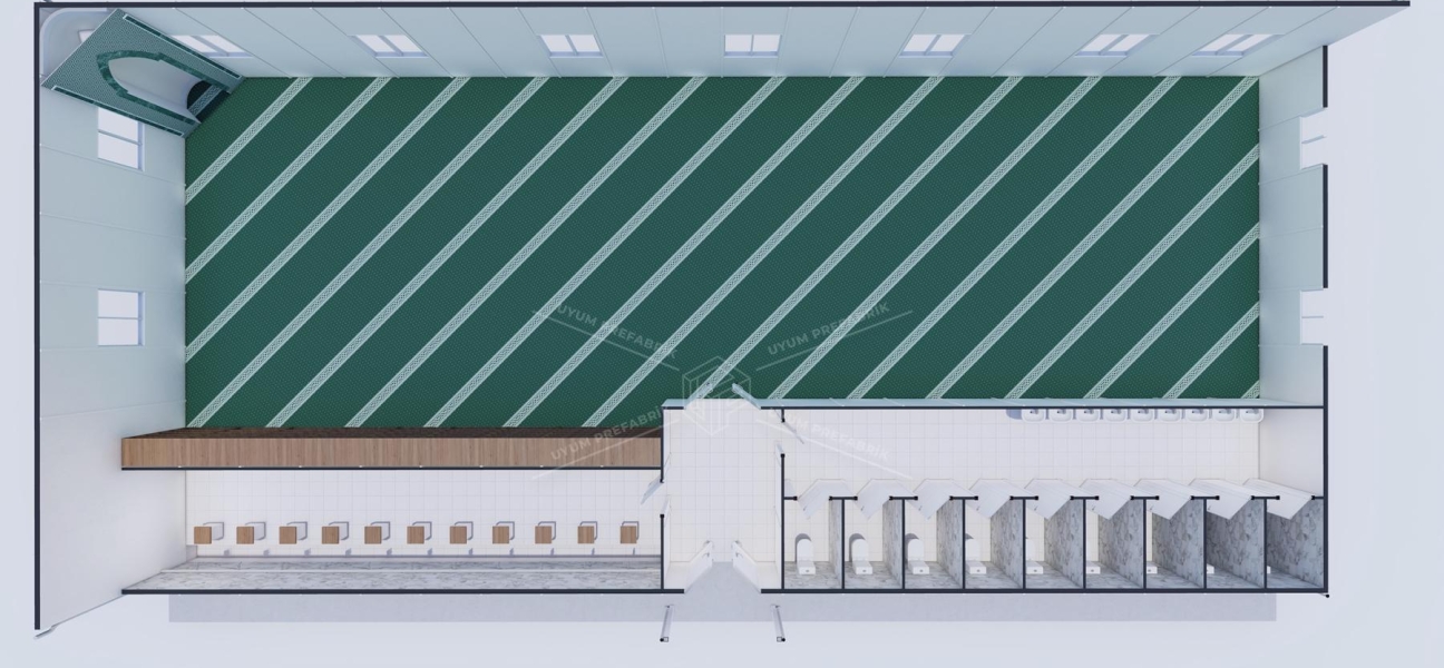 290m² Tek Katlı Prefabrik Mescit Binası 
