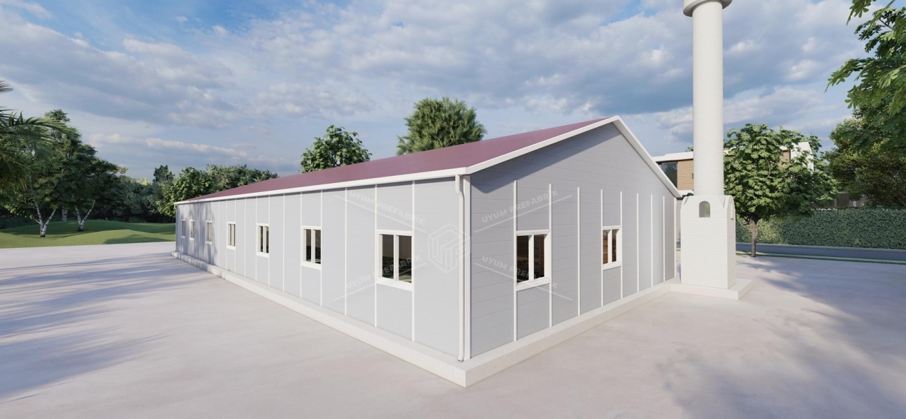 290m² Tek Katlı Prefabrik Mescit Binası 