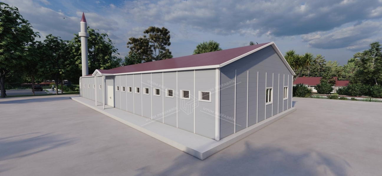290m² Tek Katlı Prefabrik Mescit Binası 