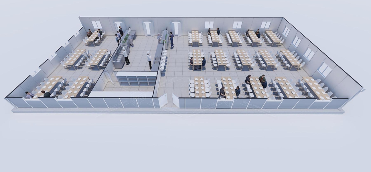 337m² Prefabricated Dining Hall Building