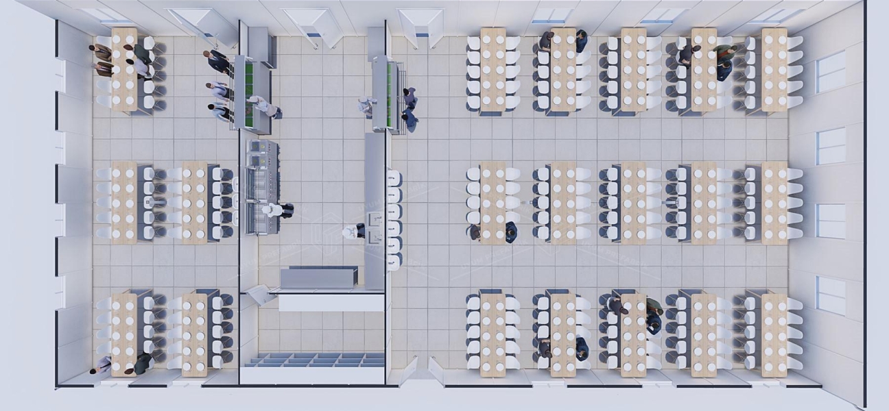 337m² Prefabrik Yemekhane Binası