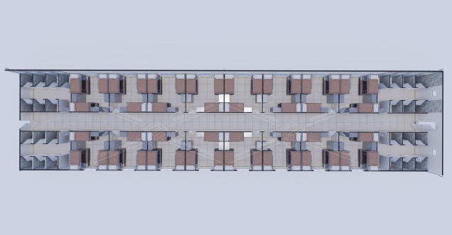 387m² Prefabrik Yatakhane Binası